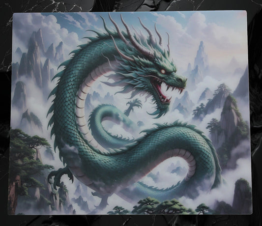 GREEN DRAGON Tempered Glass Gaming Mouse Pad
